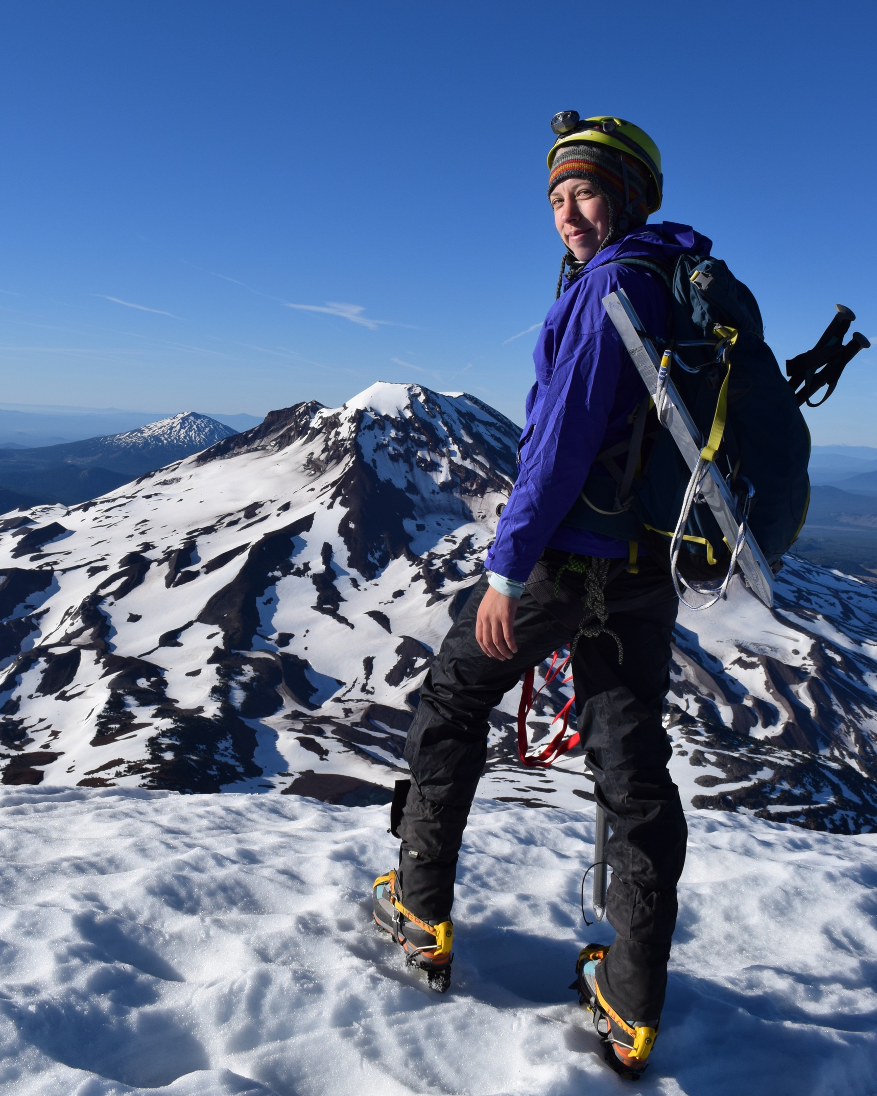 Alyssa Hursh on the summit of Middle Sister in Central Oregon